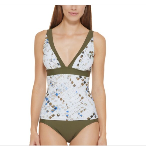 Other - DKNY SPLASH MULTI Printed Tankini Swim Top Multicolor Size M 4171